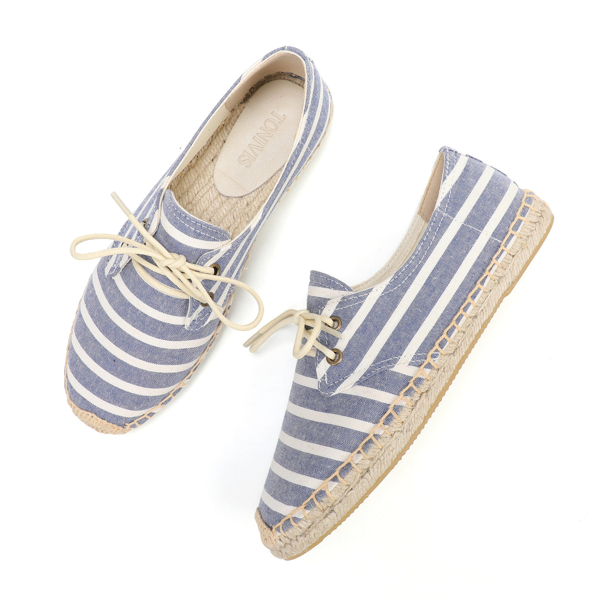 TONIVIS Women's Lace-Up Canvas Loafers