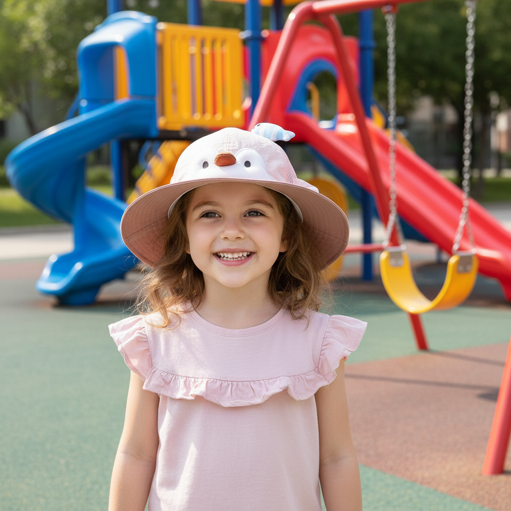 Children's Adorable Penguin Sun Protection Bucket Hat