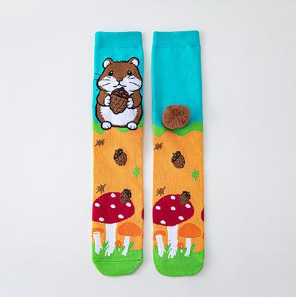 Kids Cute Cartoom Knee-High Crazy Socks