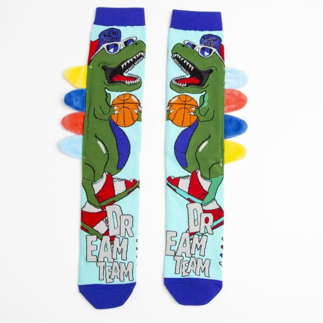Dinosaur Sports 3D Knee High Crazy Socks