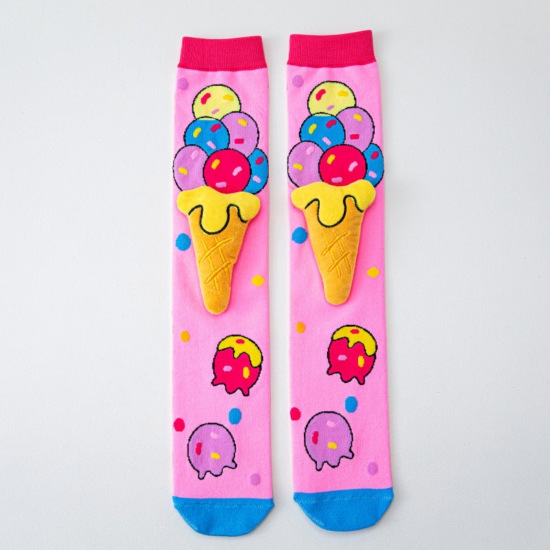 Silly Treats 3D Knee-High Crazy Socks