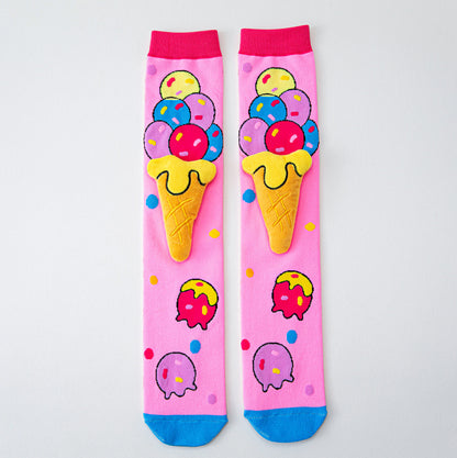Silly Treats 3D Knee-High Crazy Socks