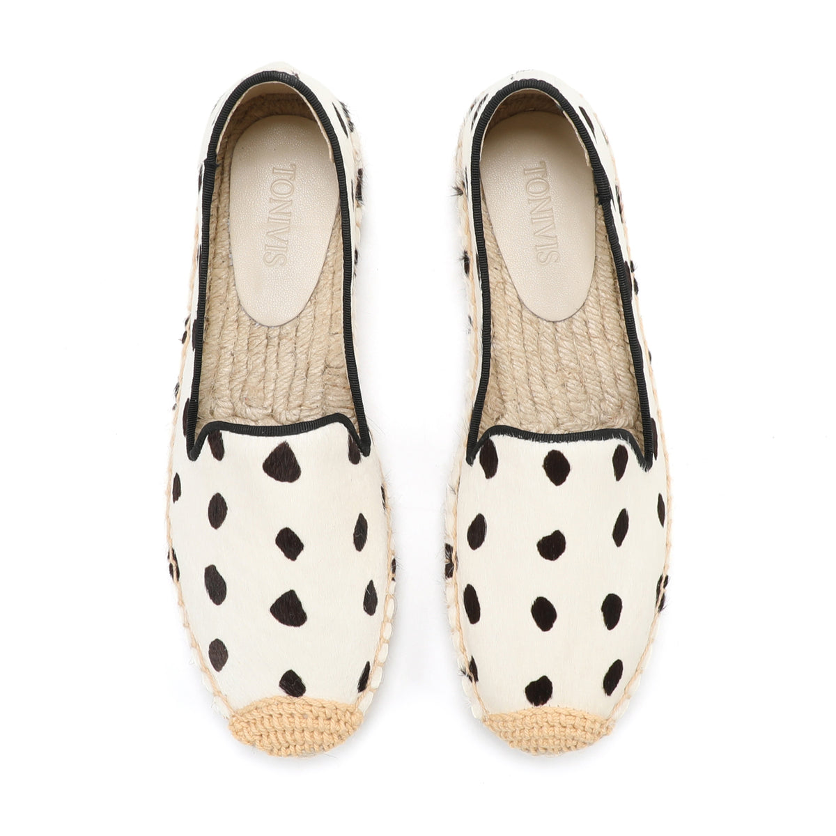 TONIVIS Women's Pony Hair Slip-On Espadrille Flats