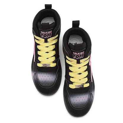 TALKING TOM | Sports High Top Board Shoes - Black/Pink