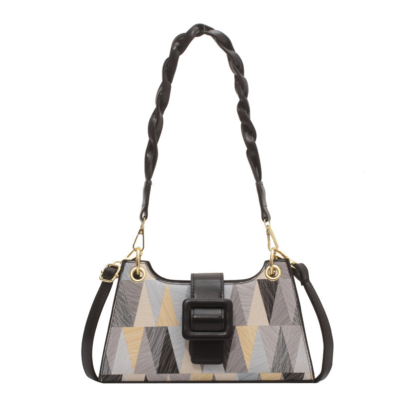 Buckle Contrast Shoulder Bag