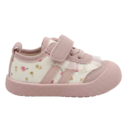 Girl's Secret Garden Soft-Soles First Step Sneakers - Pink