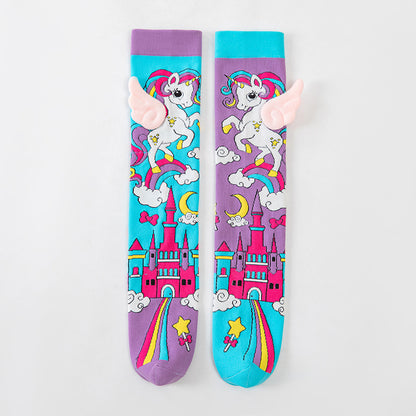 Children's 3D Cartoon Knee-High Crazy Socks