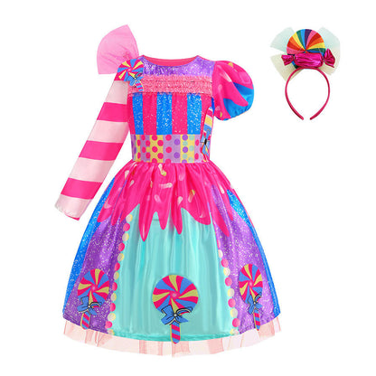 Girls Candyland Lollipop Princess Dress Set