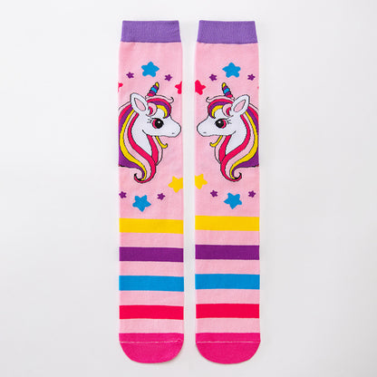 Adorable Children's Knee-High Unicorn Crazy Socks