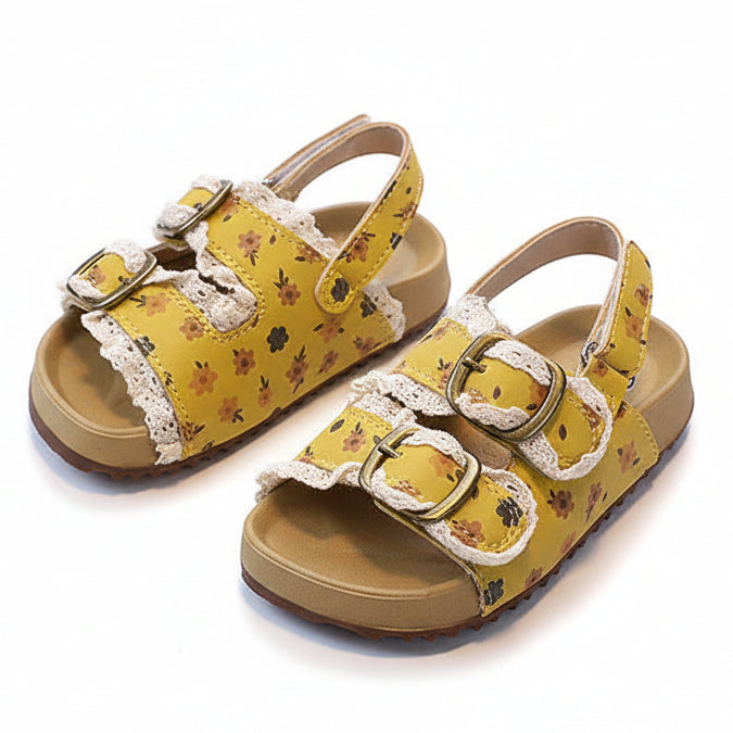 Floral Cork Sandals for Girl's
