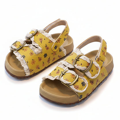 Floral Cork Sandals for Girl's