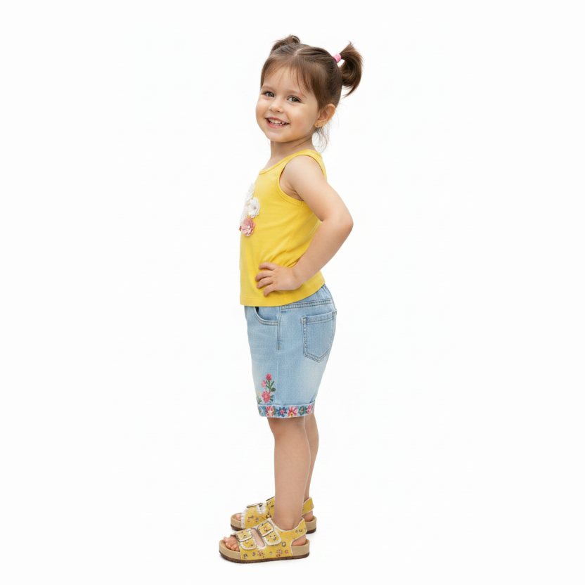 Floral Cork Sandals for Girl's