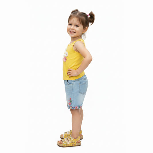 Floral Cork Sandals for Girl's