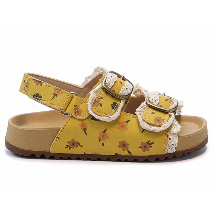 Floral Cork Sandals for Girl's