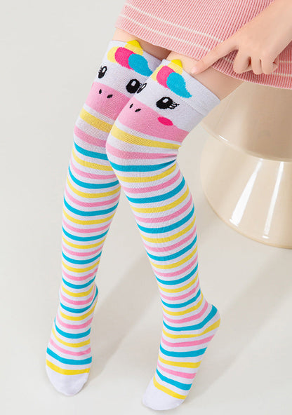 Girl's Adorable Animal Themed Over-The-Knee Crazy Socks
