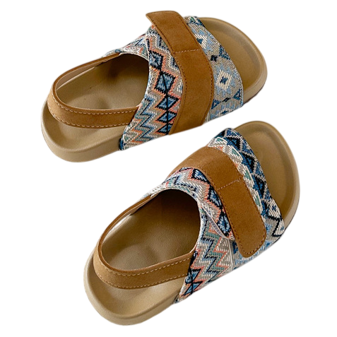 Children's Boho Chic Linen Cork Sandals