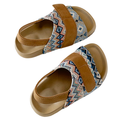 Children's Boho Chic Linen Cork Sandals