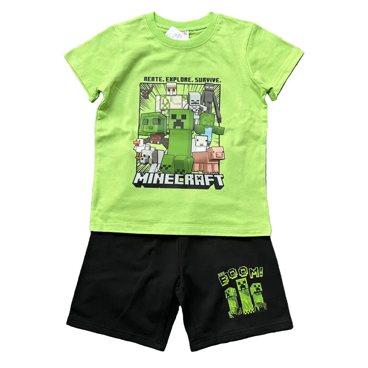 Minecraft T-Shirt and Shorts Outfit Sets