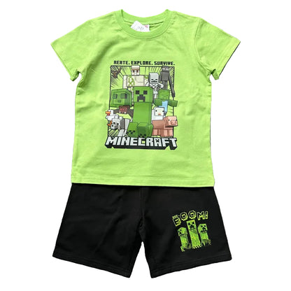 Minecraft T-Shirt and Shorts Outfit Sets