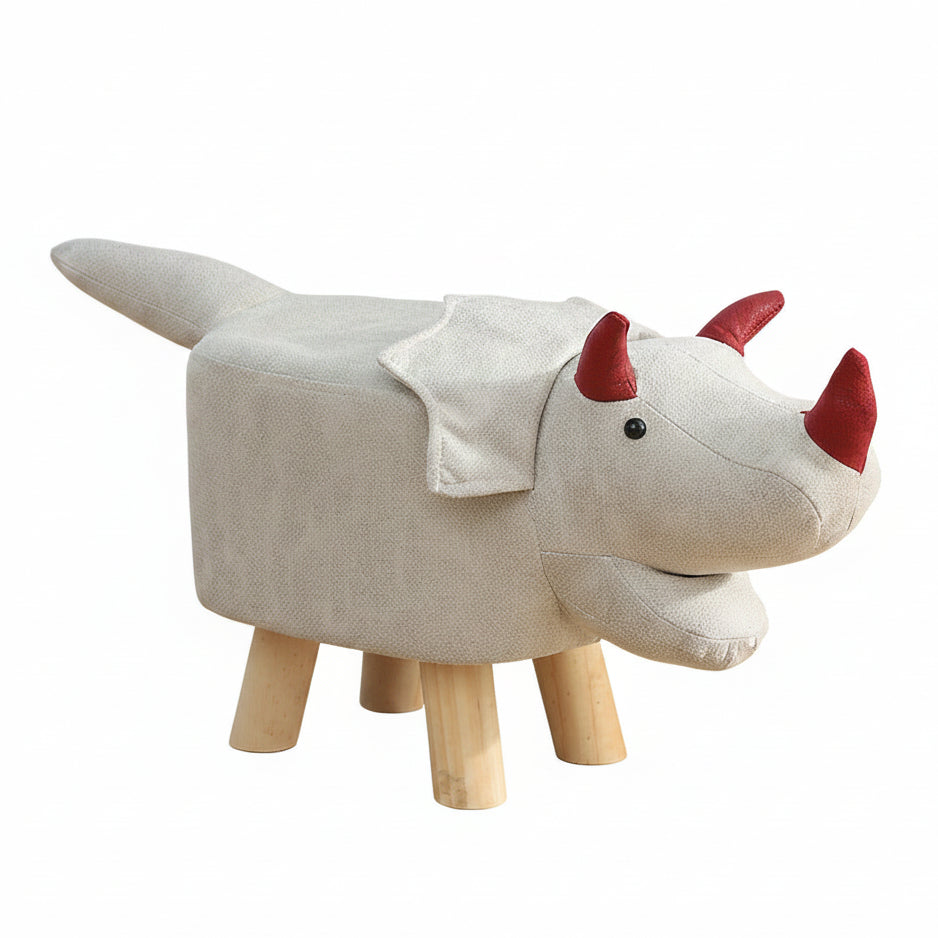 Smiling Triceratops Animal Children's Ottoman Footstool