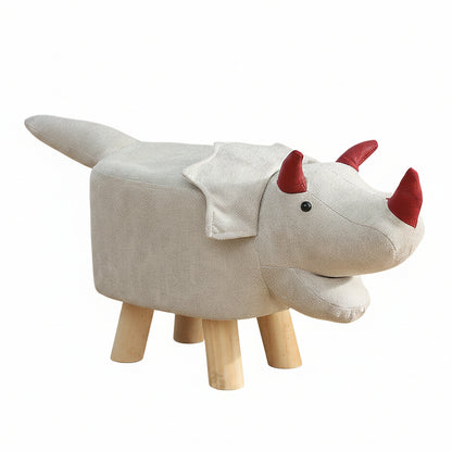Smiling Triceratops Animal Children's Ottoman Footstool