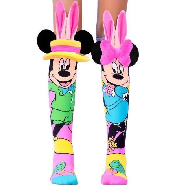 Mickey & Friends Mismatched 3D Knee-High Crazy Socks
