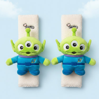 Adorable Disney Cartoon Plush Car Seat Belt Cover Set