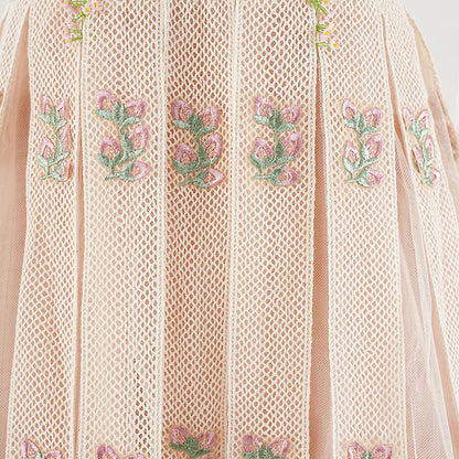 Fleur de Lace Beaded Sleeveless Midi Dress.