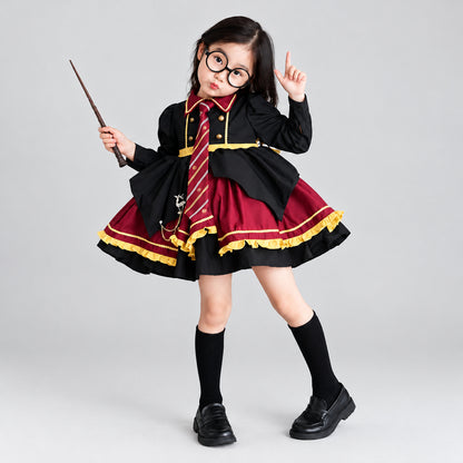 Little Gryffindor Wizard Cosplay Dress Set
