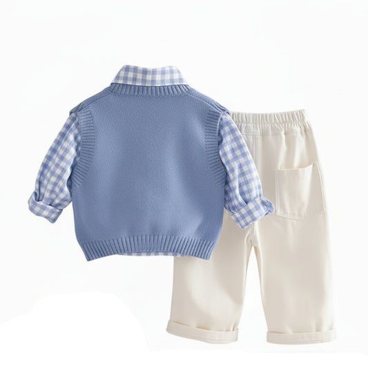 Boys Puppy Patch 3-Piece Outfit Set