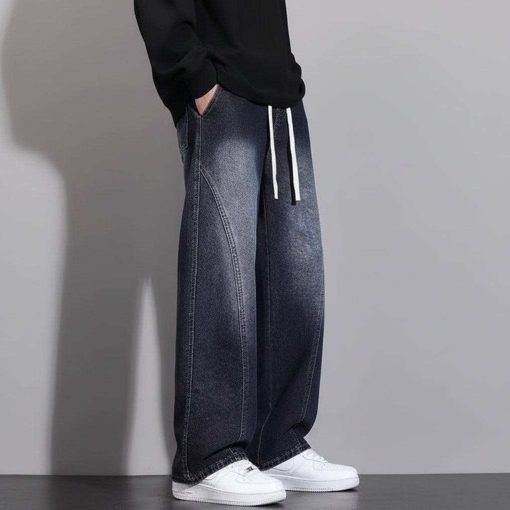 Men's Wide-Leg Denim Baggy Jeans