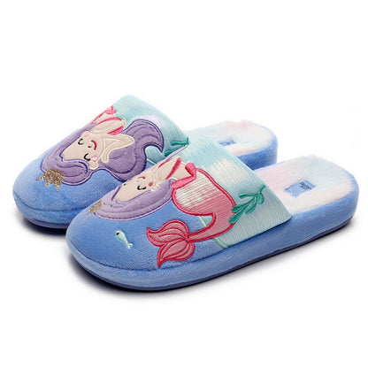 Children's Adorable Mermaid Closed-Toe Home Slippers