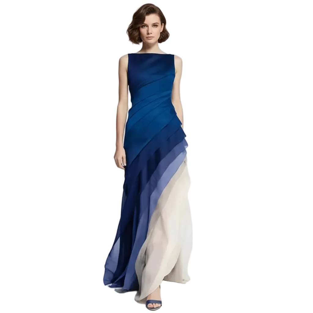Ombré Layered Organza Maxi Dress