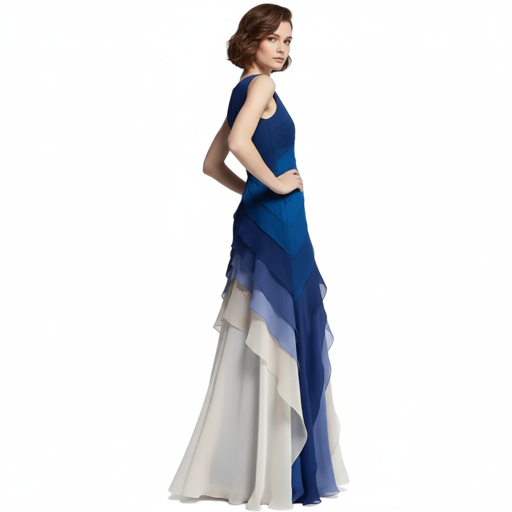 Ombré Layered Organza Maxi Dress