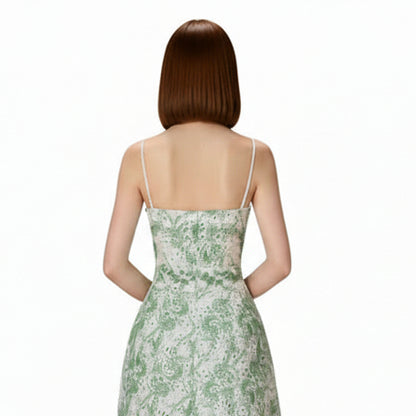 Mystique Embroidered Long Front Slit Corset Dress with Shorts.