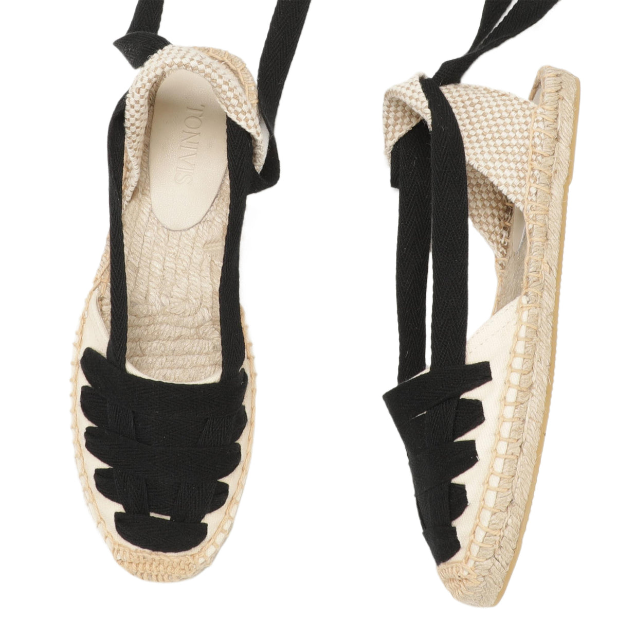 TONIVIS Women's Ankle Espadrille Flats