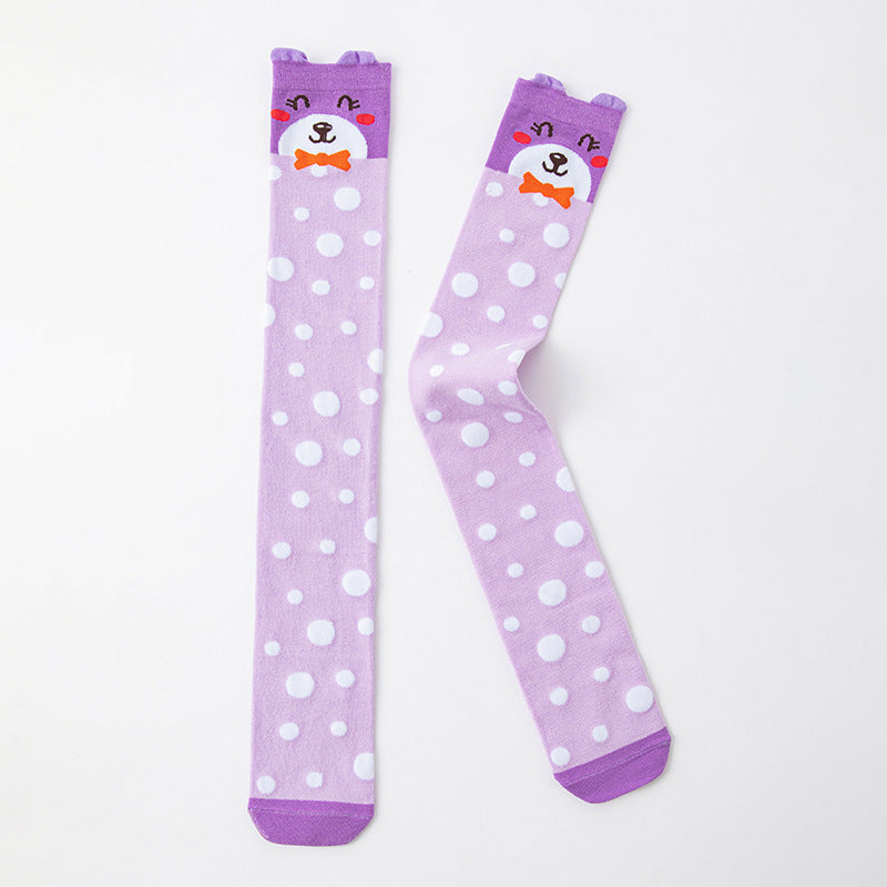 Girl's Adorable Animal Themed Over-The-Knee Crazy Socks