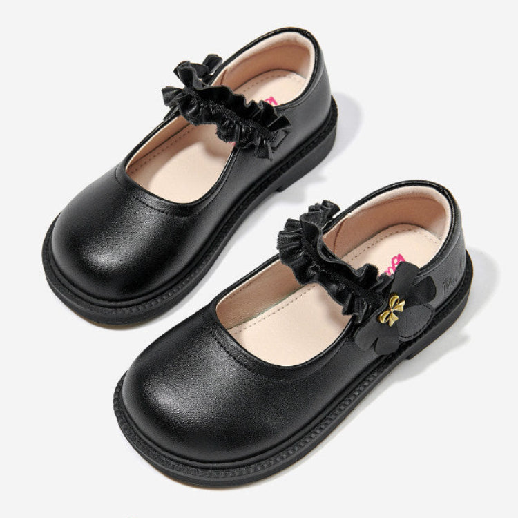 Barbie | Girls' Princess Black Leather Shoes