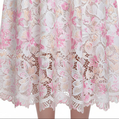Mystique Embroidered Belted Midi Dress.