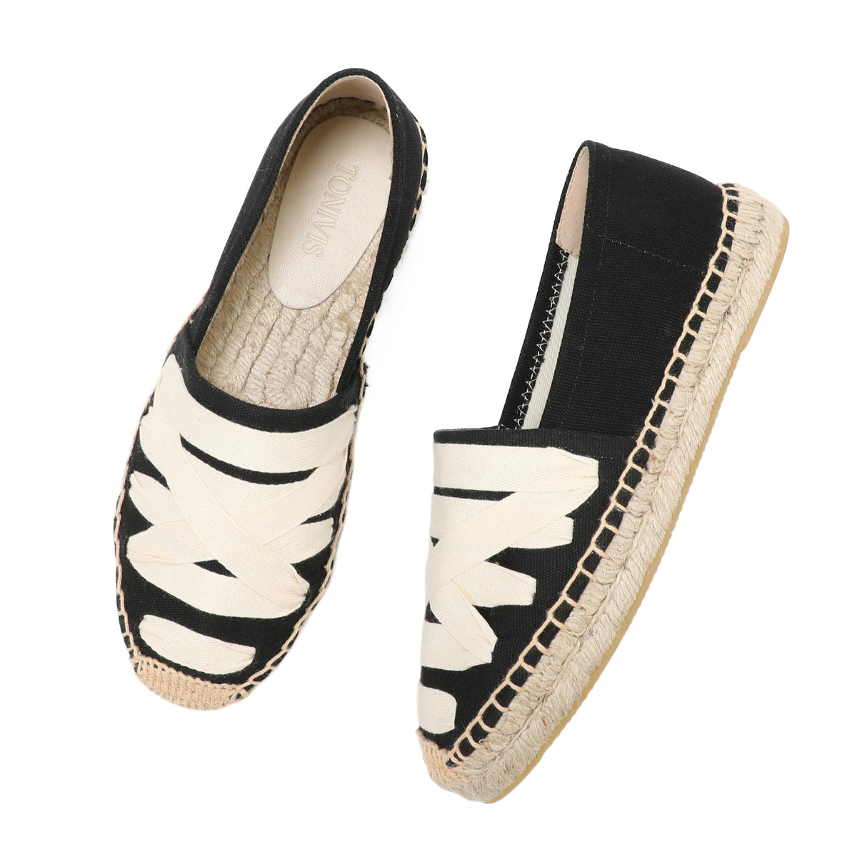 TONIVIS Women's Slip-On Webbing Espadrille Shoes