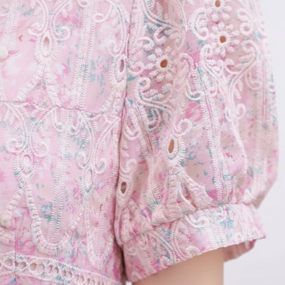 Mystique Embroidered Temperament Midi Dress