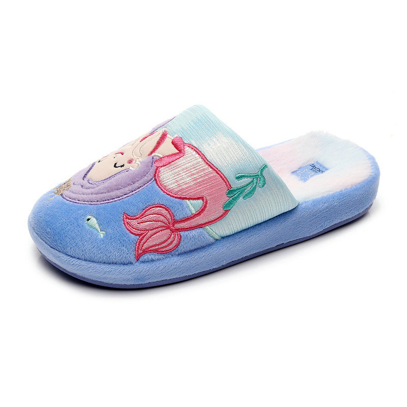 Children's Adorable Mermaid Closed-Toe Home Slippers