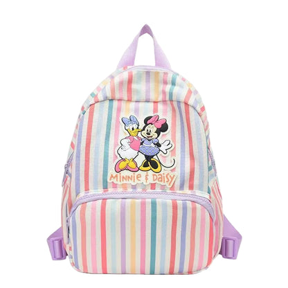 Minnie Mouse & Daisy Duck Pastel Striped Kids Backpack