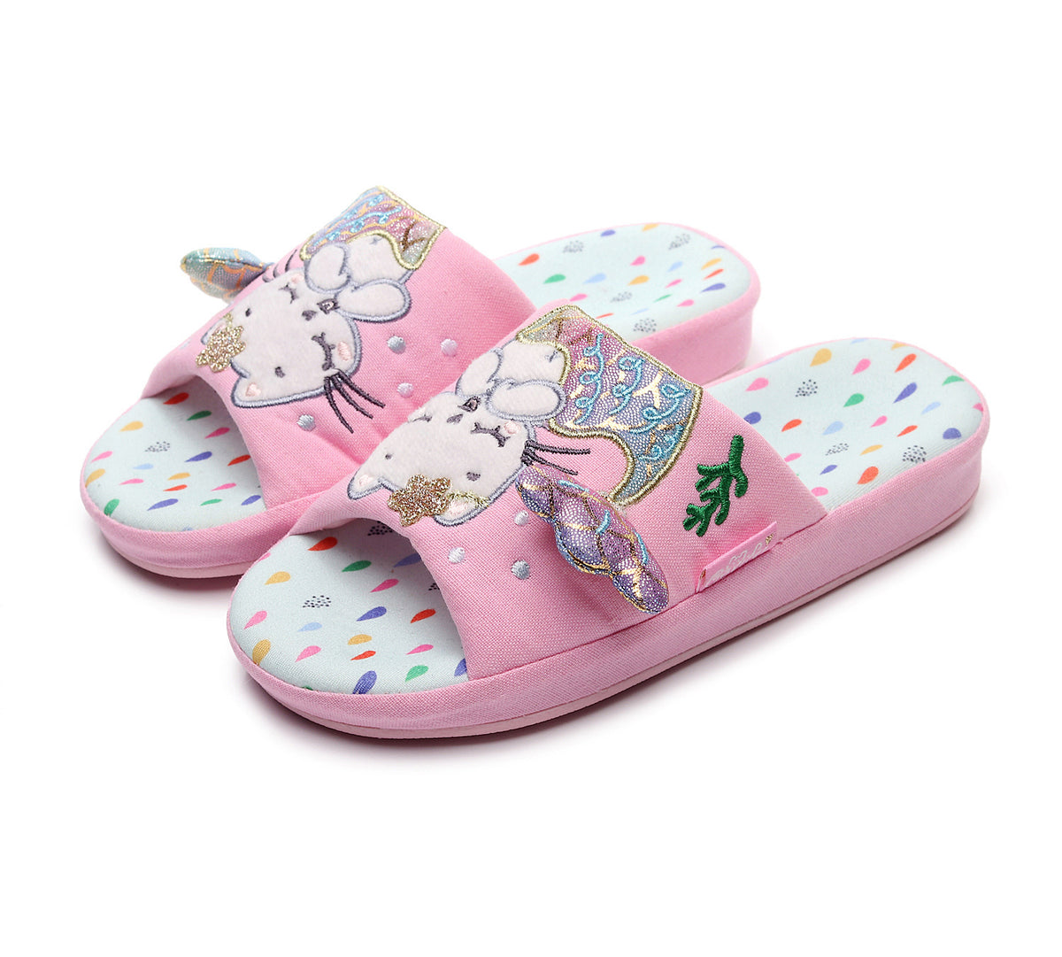 Children's Mermaid Cat Home Slippers