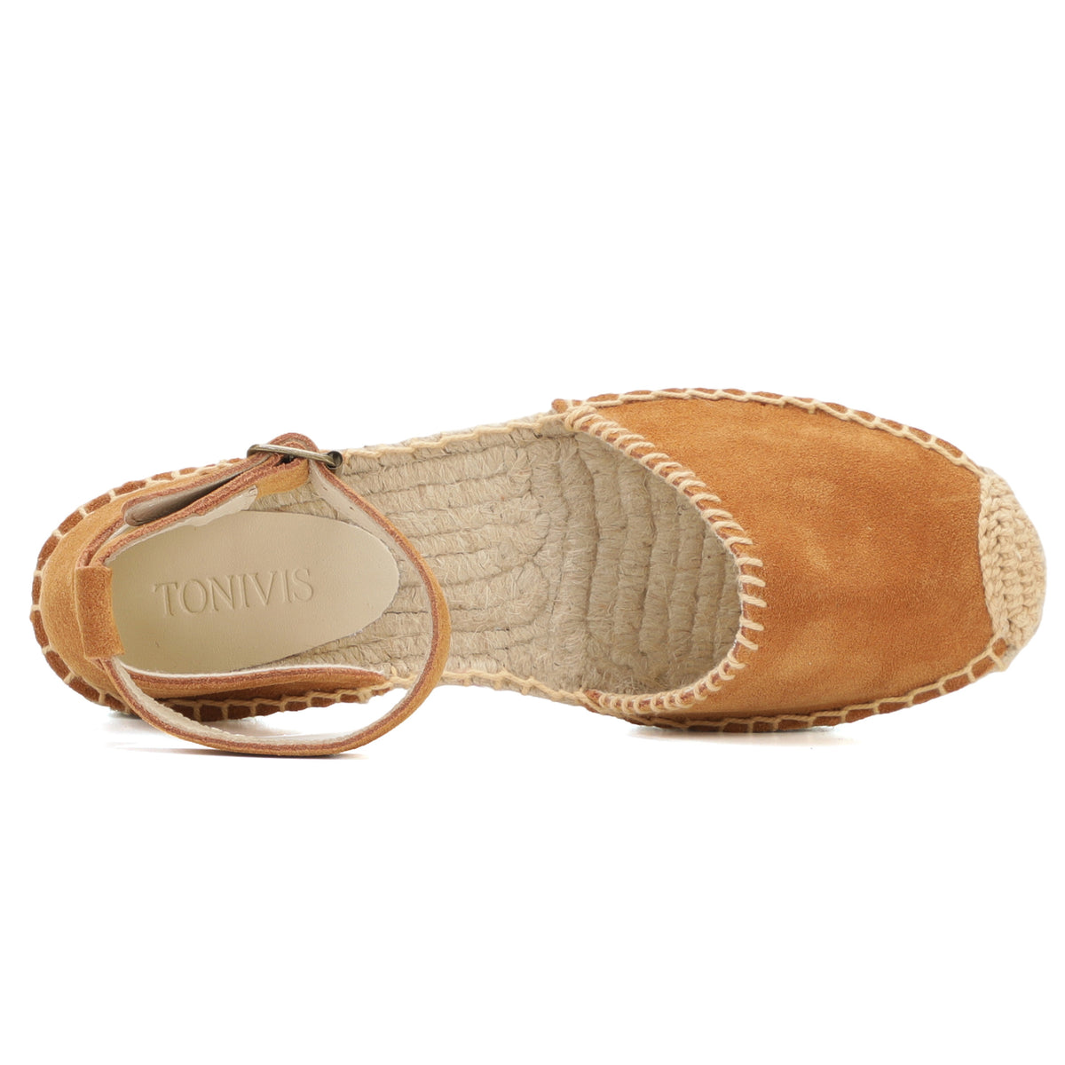 TONIVIS Women's Suede Leather Ankle Strap Espadrille Sandals