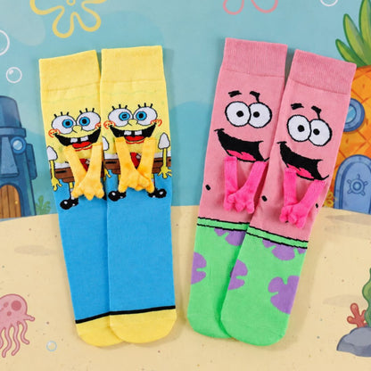 SpongeBob & Patrick 3D Crew Socks - Couple/BFF Socks