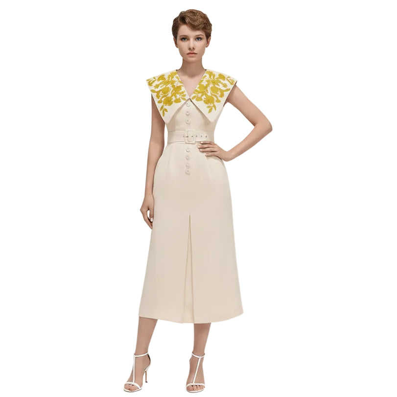 Mermaid V Neck Lapel Dress.