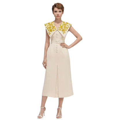 Mermaid V Neck Lapel Dress.
