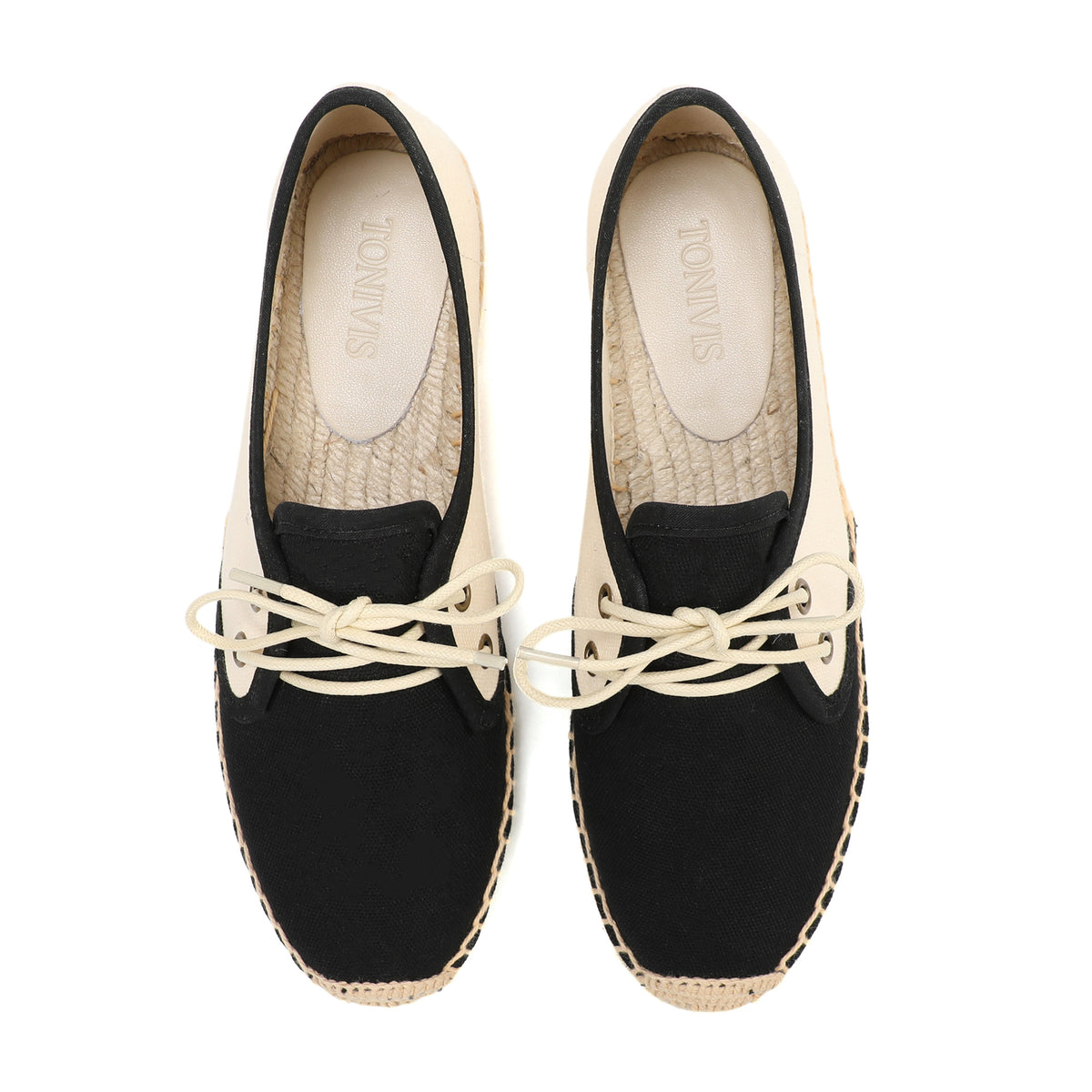 TONIVIS Women's Lace-Up Canvas Loafers