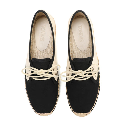 TONIVIS Women's Lace-Up Canvas Loafers